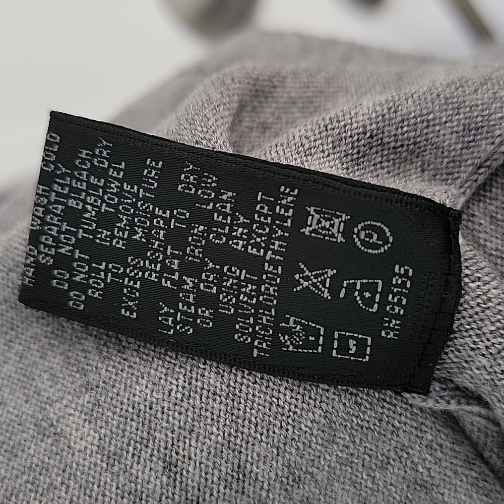 Lafayette 148 NY Gray Open Front Waterfall Cardigan Wool Sweater Sz M - Picture 5 of 8